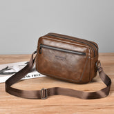 WEIXIER D523 Men Large Capacity Crossbody Single Shoulder Bag Casual PU Messenger Handbag